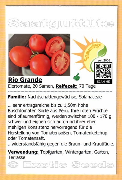 Tomate * Rio Grande * 20 Samen